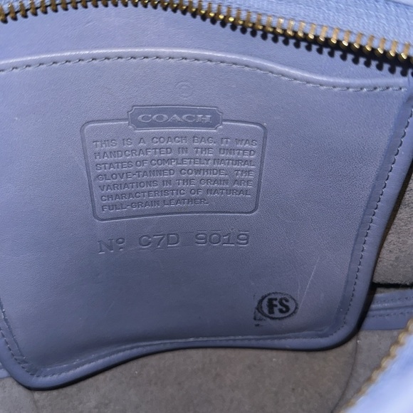 VINTAGE COACH MAGGIE DUFFLE CROSSBODY BAG PERIWINKLE BLUE 9019 USA - Picture 13 of 16